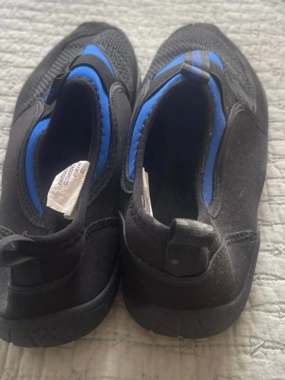 Toddler Slip-On Water Shoes Black Blue Size 6